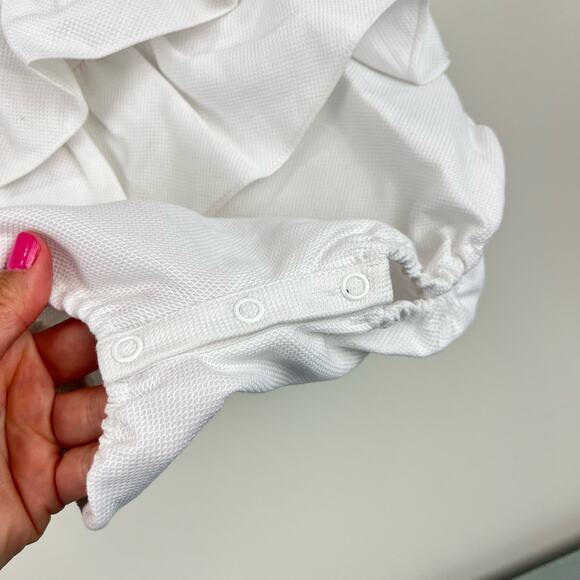 Luli & Me Ruffled White Flower Romper 18 Months NWT - Picture 4 of 8